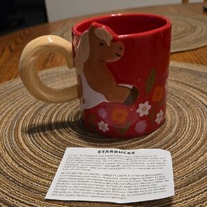 Starbucks Red Floral Horse Mug 2026